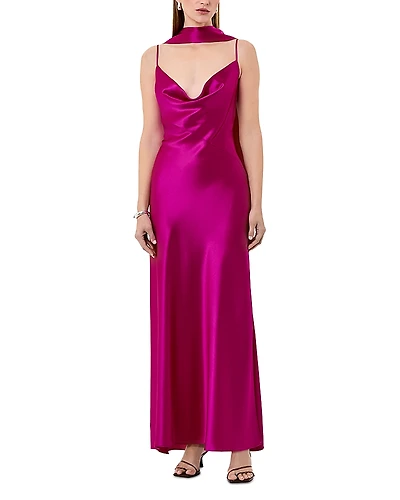 Nicholas Geneva Sleeveless Cowl Neck Side Slit Gown