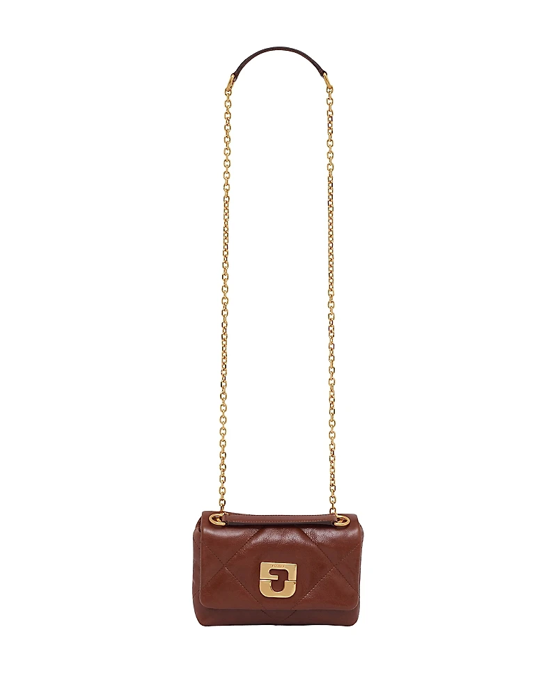 Gerard Darel Le Mini Fanny Brown Leather Crossbody Bag