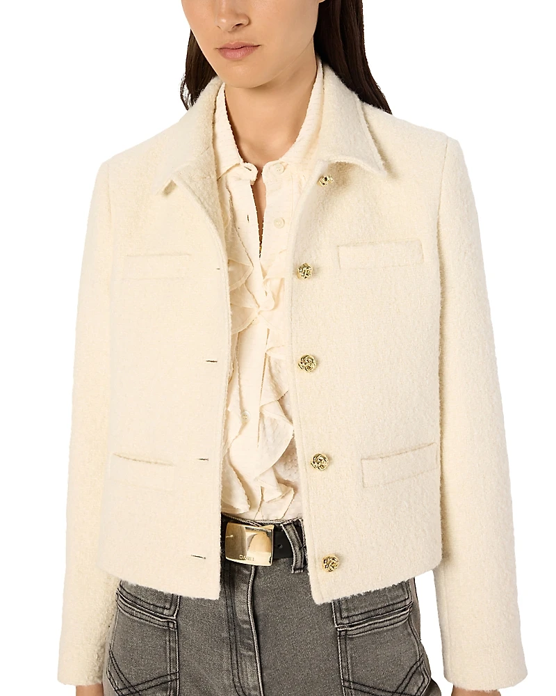 Gerard Darel Norine Collared Button Up Jacket