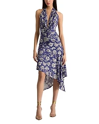 Dani Draped Cowl Neck Asymmetric Dress