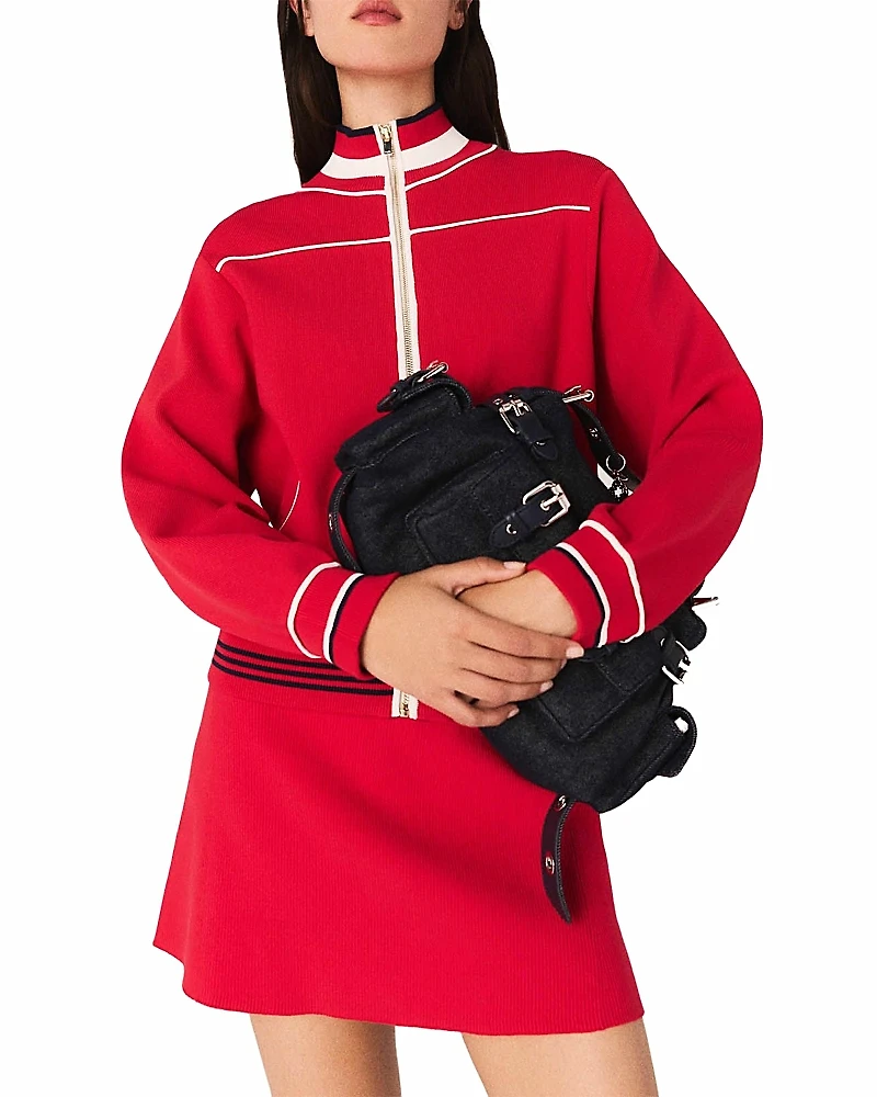 Maje Zip Front Cardigan