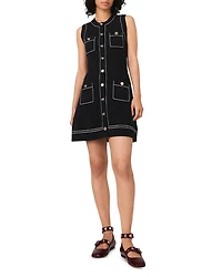 Topstitched Knit Shift Dress