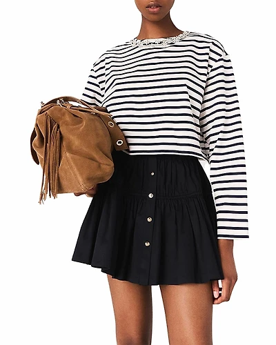 Maje Striped Long Sleeve Top