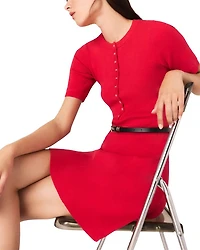 Short Ribbed Knit Dress