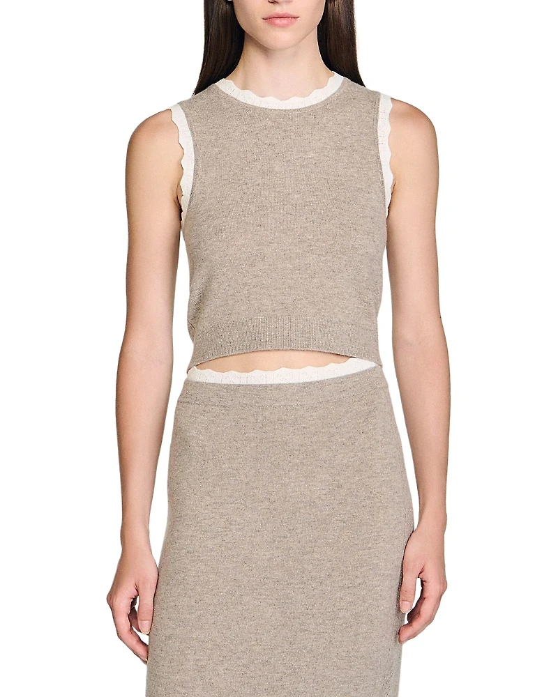 Sandro Sleeveless Knit Sweater