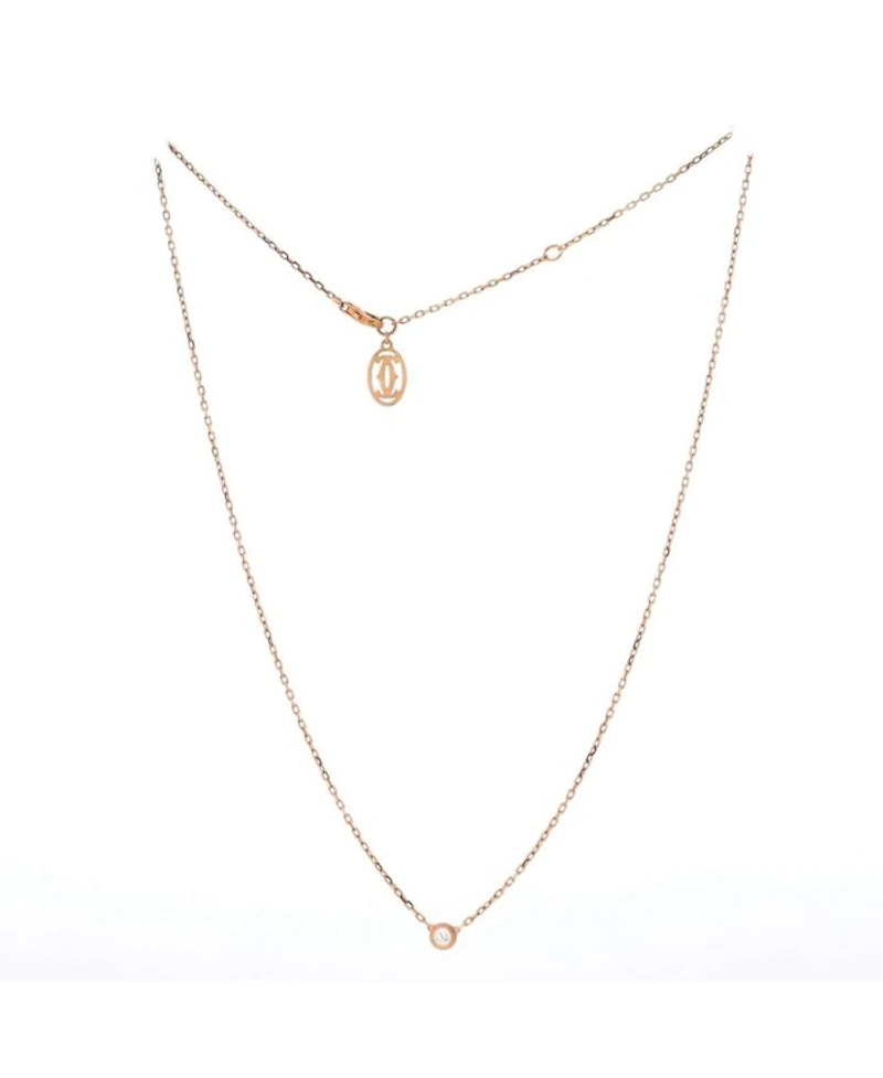 Small Cartier D'Amour Pendant Necklace 18K Rose Gold with Diamond