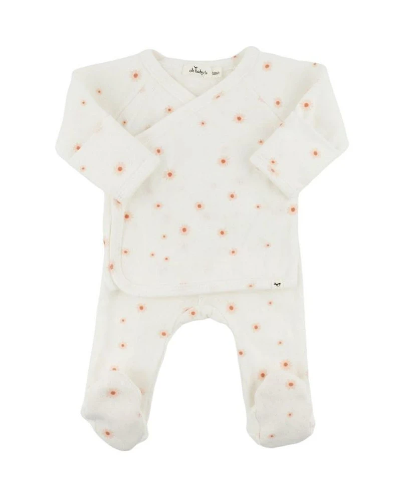 Girls' Twinkle Mini Daisies Print Pointelle Kimono Set - Baby