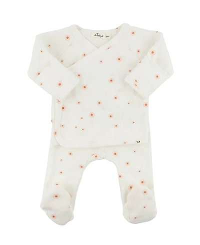 oh baby! Girls' Twinkle Mini Daisies Print Pointelle Kimono Set - Baby