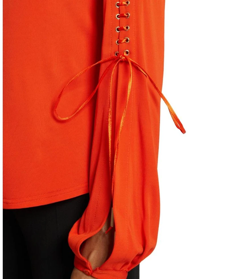 LIVI Long Sleeve Top with Grommet Detail Luxury Jersey