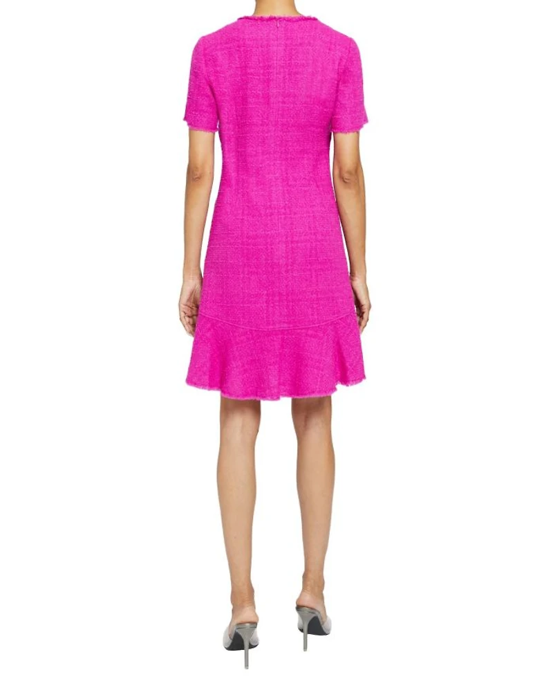Manta Short Sleeve A-Line Sheath Dress Luxury Tweed