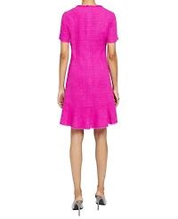 Manta Short Sleeve A-Line Sheath Dress Luxury Tweed