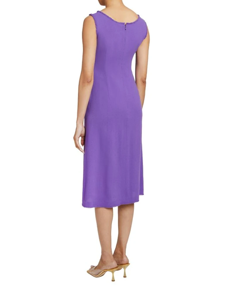 Fanny A Line Luxury Wool Crepe Midi Dress