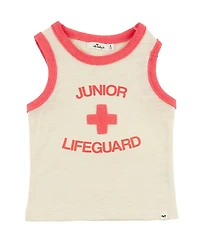 oh baby! Unisex Billie Slub Ringer Lifeguard Screenprint Tank - Baby, Little Kid