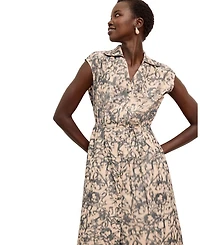 Cira Women's Warped Floral Shirt Dress