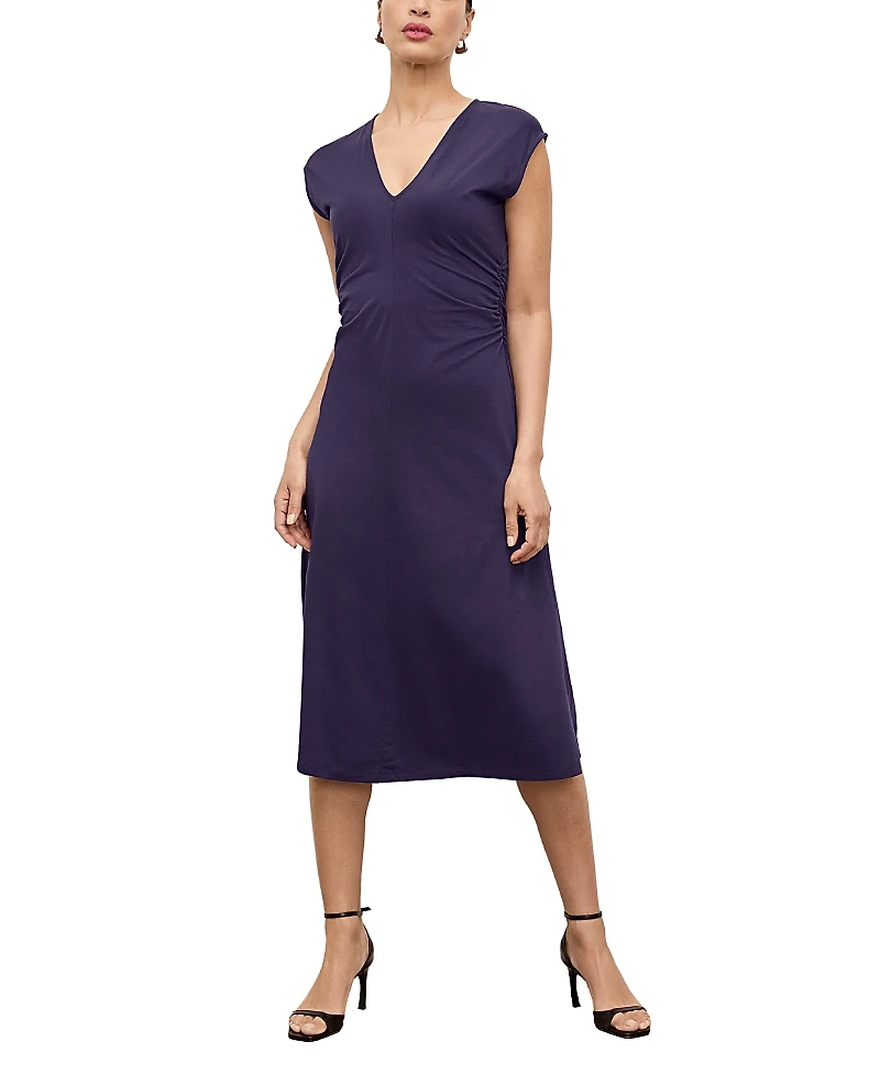 M. m.LaFleur Marina Women's Organic Jersey Pima Cotton Ruched Dress