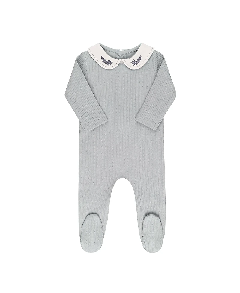 Ely's & Co. Unisex Organic Cotton Embroidered Collar Collection Footie - Baby