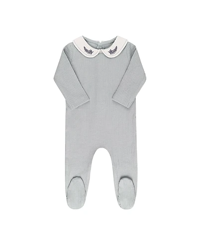 Ely's & Co. Unisex Organic Cotton Embroidered Collar Collection Footie - Baby