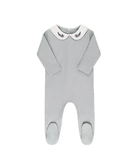 Ely's & Co. Unisex Organic Cotton Embroidered Collar Collection Footie - Baby