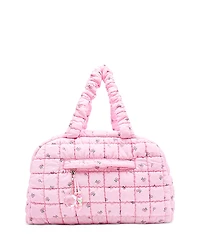 Omg Accessories Cherry Print Scrunch Medium Duffle With Charm