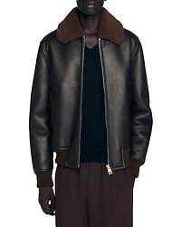 Sandro Reversed Leather Jacket