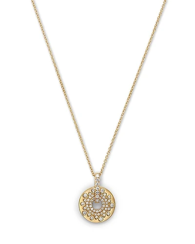 Bloomingdale's Fine Collection Scattered Diamond Disc Pendant Necklace