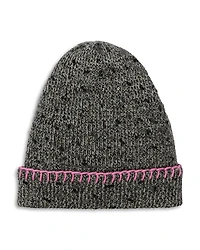 Carolyn Rowan Accessories Cashmere Tweeded Ribbed Cuffed Beanie