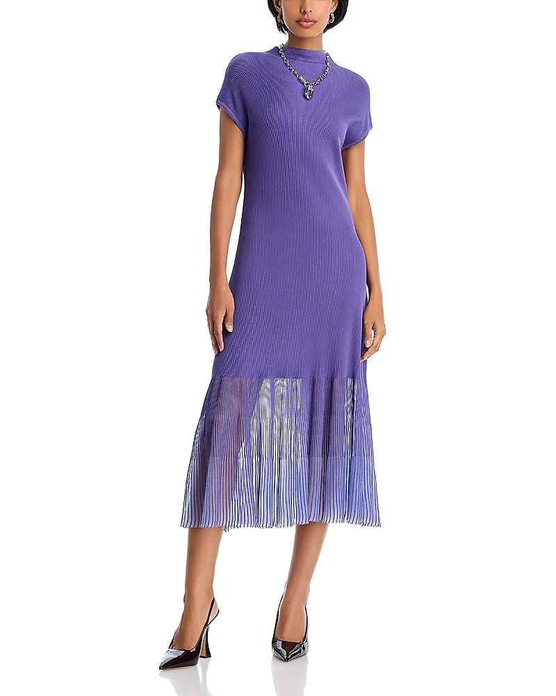 Misook High Neck Midi Dress