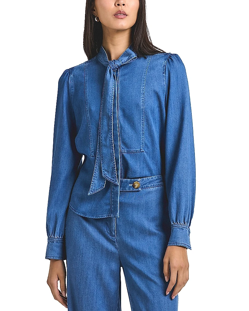 Derek Lam 10 Crosby Majah Denim Blouse