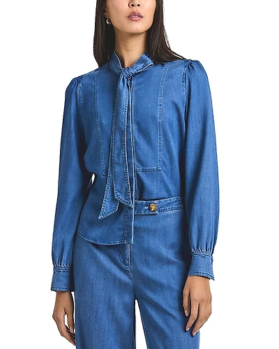 Derek Lam 10 Crosby Majah Denim Blouse
