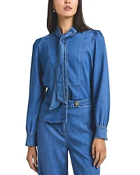 Derek Lam 10 Crosby Majah Denim Blouse