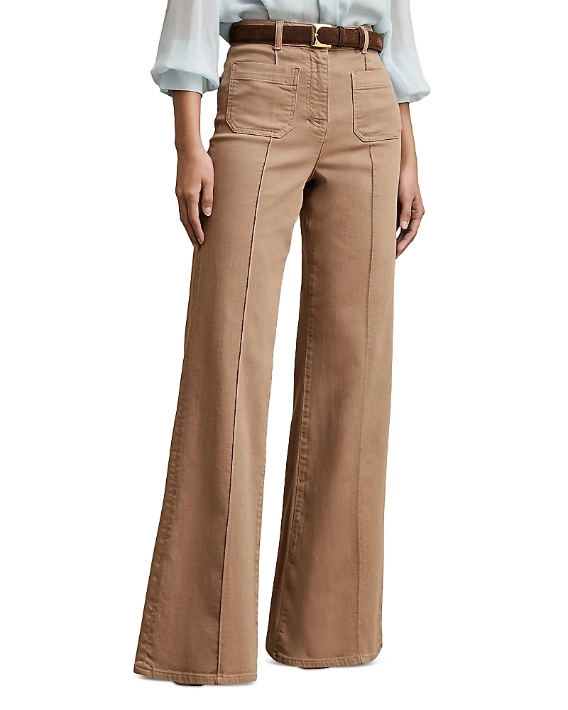 Reiss Petite Sakura Patch Pocket Flare Jeans