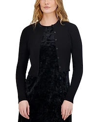 Point Knit Crewneck Cropped Cardigan Sweater