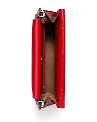 Lee Radziwill Croc Embossed Shoulder Bag