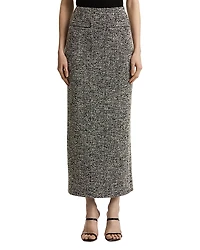 Oscar de la Renta Boucle Jersey Tweed Tailored Midi Skirt