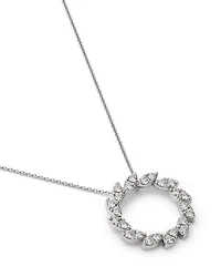 18K White Gold Diamond Marquesa Small Swirl Pendant Necklace, 18"