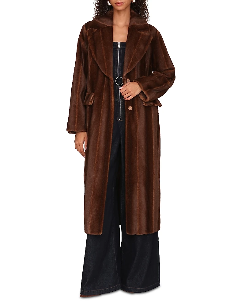 Avec Les Filles Faux Mink Fur Maxi Coat