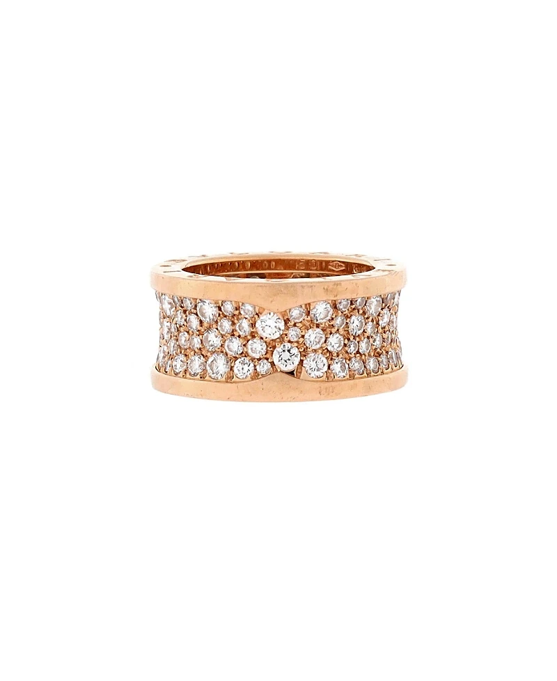 Pre-Owned Bvlgari B. Zero1 Ring 18K Rose Gold with Pave Diamonds