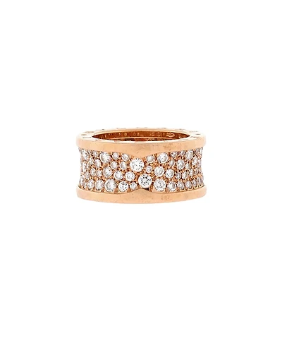 Pre-Owned Bvlgari B. Zero1 Ring 18K Rose Gold with Pave Diamonds