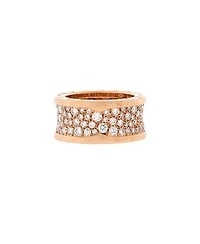 Pre-Owned Bvlgari B. Zero1 Ring 18K Rose Gold with Pave Diamonds