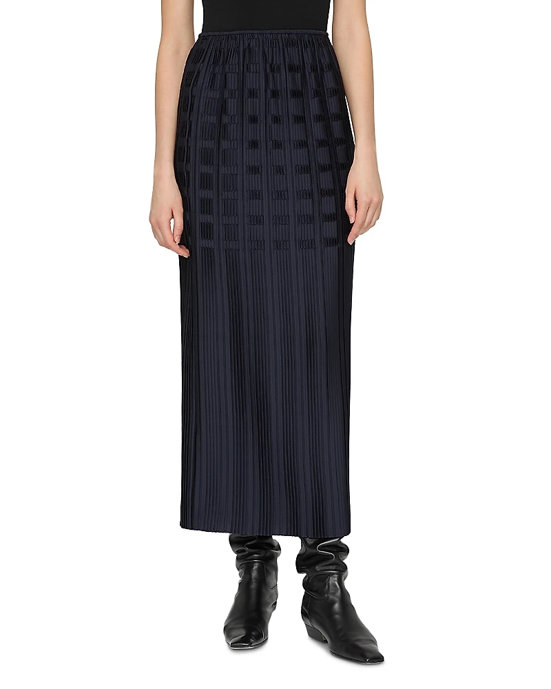 Lafayette 148 New York Basketweave Plisse Skirt
