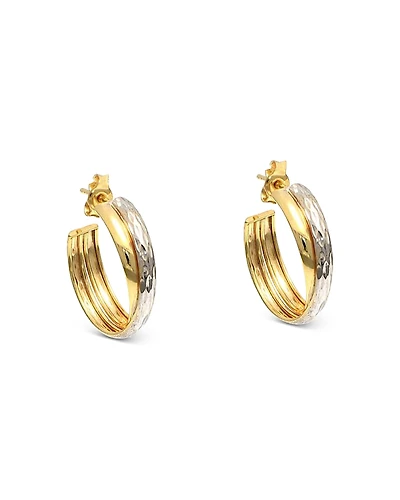 Bloomingdale's 14K Yellow & White Gold Gemella Hoop Earrings