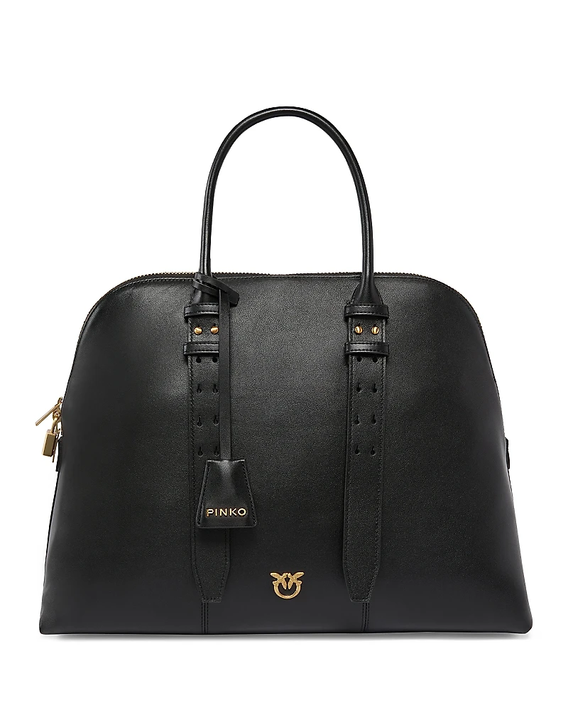 Pinko Vitello Leather Bowling Bag