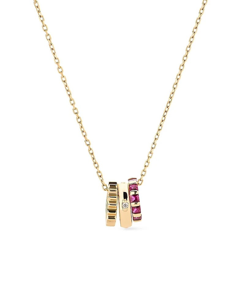 Ana Luisa Solid Ruby Zeno Charm Necklace