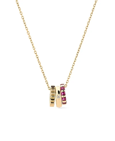 Ana Luisa Solid Ruby Zeno Charm Necklace