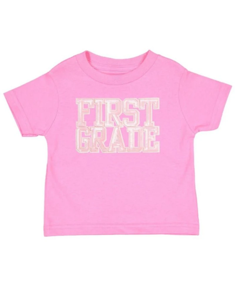 Girls' First Grade Sequin Patch Short Sleeve T-Shirt - Little Kid, Big Kid