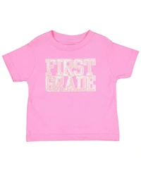 Girls' First Grade Sequin Patch Short Sleeve T-Shirt - Little Kid, Big Kid