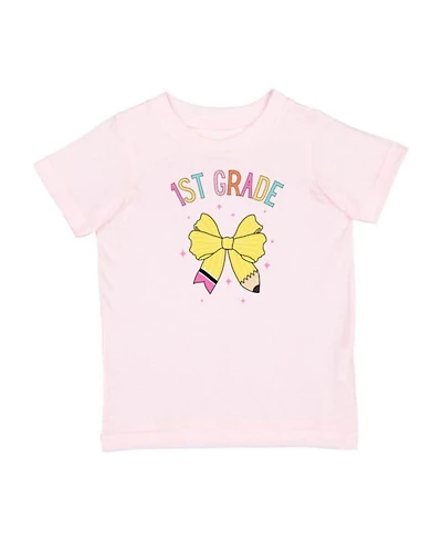 Girls' First Grade Pencil Bow Short Sleeve T-Shirt - Little Kid, Big Kid