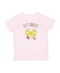 Girls' First Grade Pencil Bow Short Sleeve T-Shirt - Little Kid, Big Kid