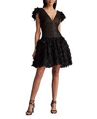 Minx Flower Embellished Mini Dress