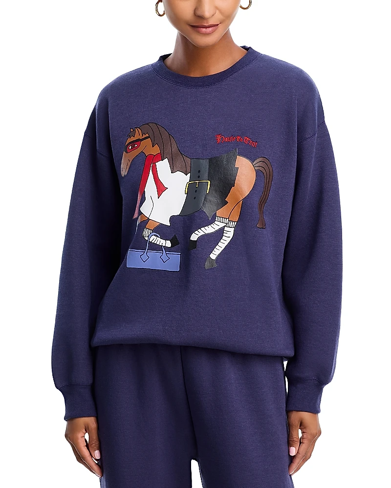 Aqua x Angelica Hicks Haute To Trot Graphic Sweatshirt - Exclusive